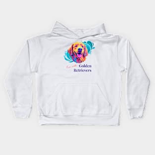 Golden Retrievers Swimming Kids Hoodie